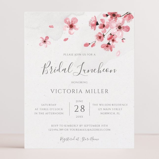 Budget Pink Floral Cherry Blossom Bridal Luncheon (Creator Uploaded)
