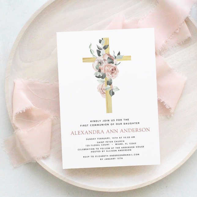 Budget Pink Floral First Holy Communion (Creator Uploaded)