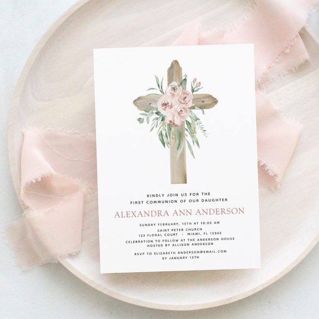 Budget Pink Floral First Holy Communion (Creator Uploaded)