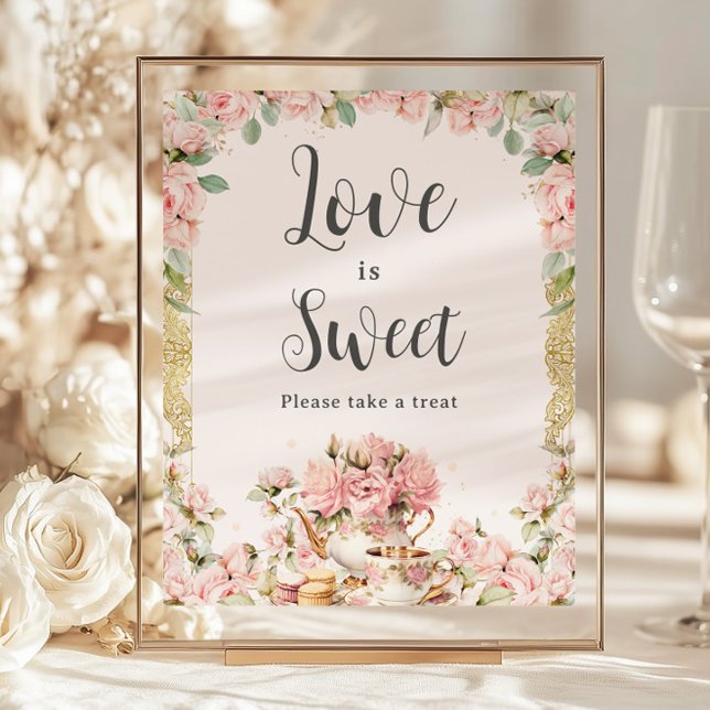 Budget Pink Floral High Tea Bridal Love is Sweet (Creator Uploaded)