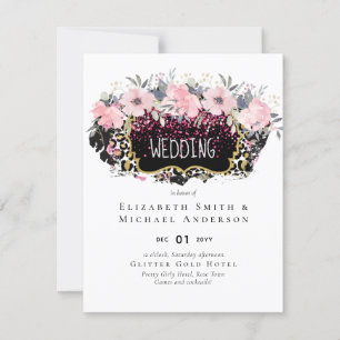 Budget Pink Floral Modern Girly Bridal Shower 