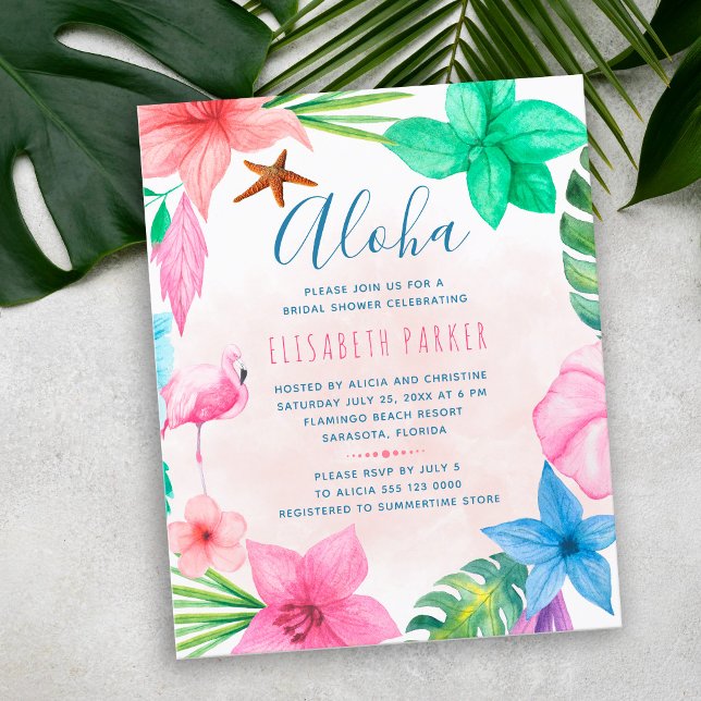 Budget pink floral summer bridal shower invitation (Creator Uploaded)