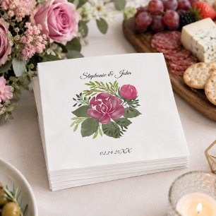 Budget Pink Floral Wedding  Napkin