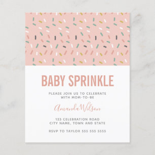 Budget Pink Girl Baby Sprinkle Pattern Invitation