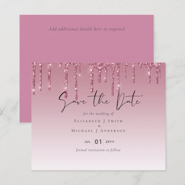BUDGET Pink Glitter Wedding (Front/Back)