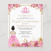 Budget Pink Gold Cinderella Royal Quinceanera