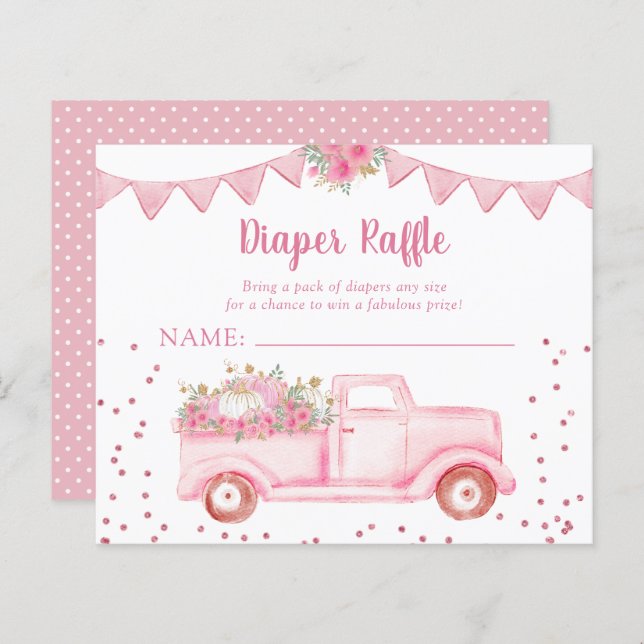 Budget Pink Little Pumpkin Diaper Raffle (Front/Back)