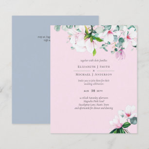 BUDGET Pink Magnolias Sage Eucalyptus Blue Wedding
