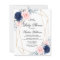 Budget Pink & Navy Blue Baby Shower Invitation