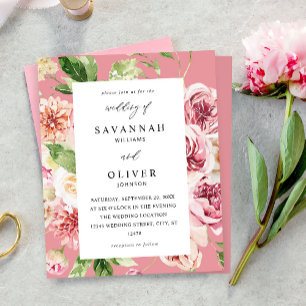 Budget Pink & Peach Floral & Greenery Wedding Pink