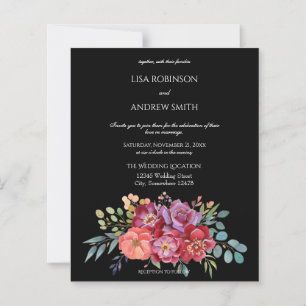 Budget Pink & Plum Tropical Floral Black 2 Wedding
