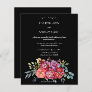Budget Pink & Plum Tropical Floral Black 2 Wedding