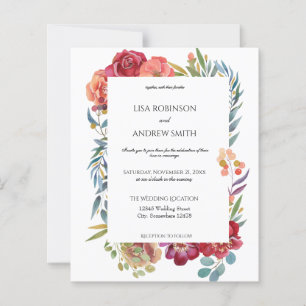 Budget Pink & Plum Tropical Floral White 1 Wedding