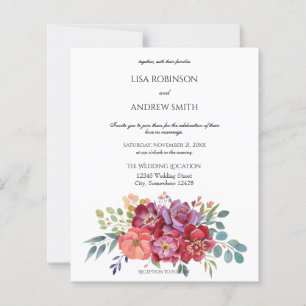 Budget Pink & Plum Tropical Floral White 2 Wedding