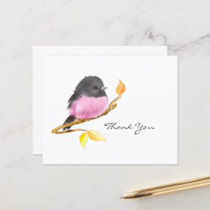 Budget Pink Robin Bird All Occasion Thank You Card
