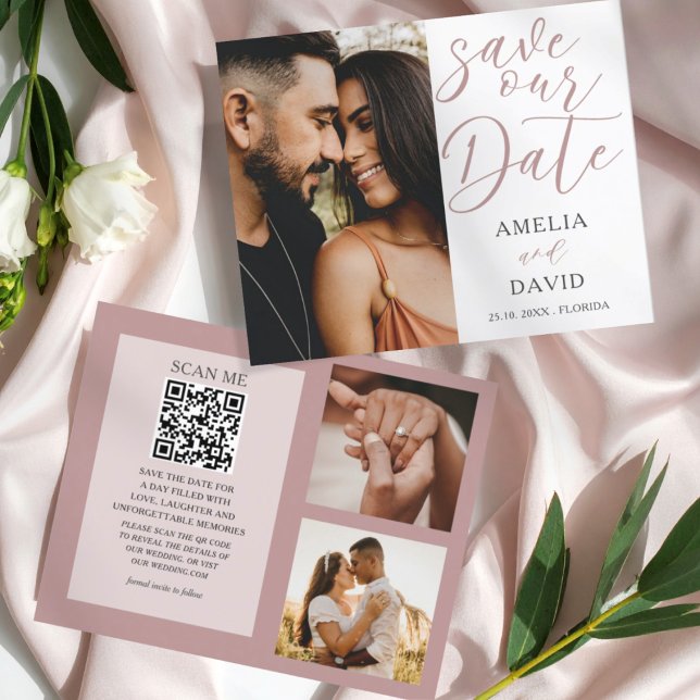 Budget Pink Save Our Date Photo Wedding  (Creator Uploaded)