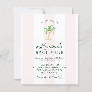 BUDGET Pink Stripes Beach Bach Club Bridal Shower
