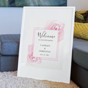 Budget Pink Watercolor Roses  Wedding  Poster