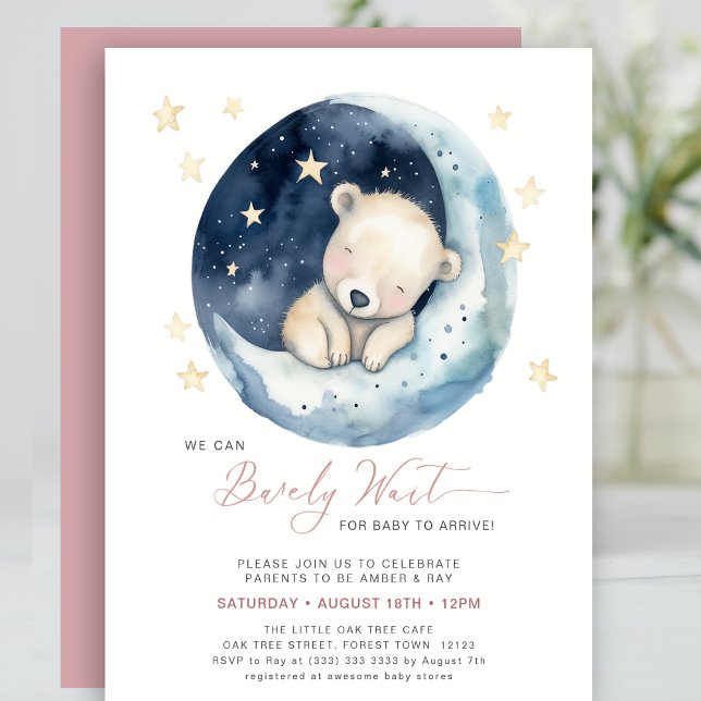 BUDGET Pink We Can Bearly Wait Girl Baby Shower Flyer (Creator Uploaded)