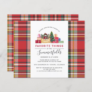 Budget Plaid Christmas Favourite Things Invitation