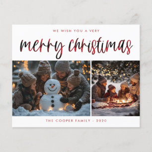 BUDGET Plaid Holiday Photo Card   Modern Christmas