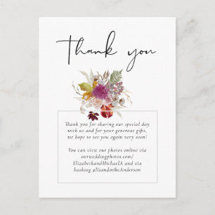BUDGET Plum Cinnamon Wedding Fall Florals Postcard