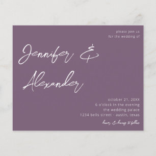 Budget Plum Purple Calligraphy Photo Wedding V2 Flyer