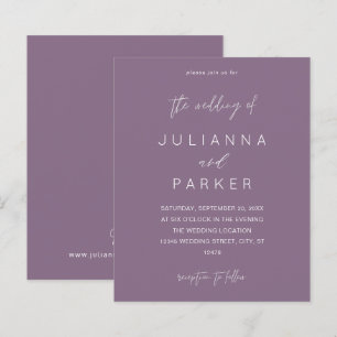 Budget Plum Purple MOD Calligraphy Wedding