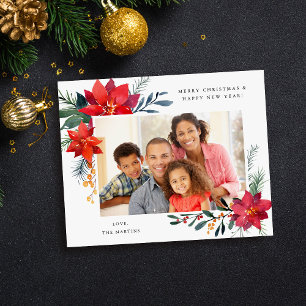 Budget Poinsettia Frame H Photo Holiday Flyer
