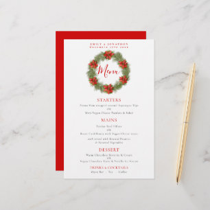 Budget Poinsettia Wreath Christmas Wedding Menu