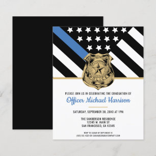 Budget Police Academy Graduation Party Invitation