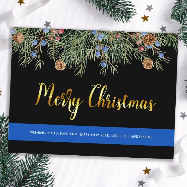 Budget Police Christmas Thin Blue Line Postcard (Creator Uploaded)