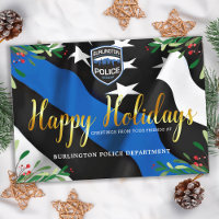 Budget Police Department Blue Line Flag Christmas