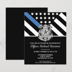 Budget Police Officer Graduation Party Invitation