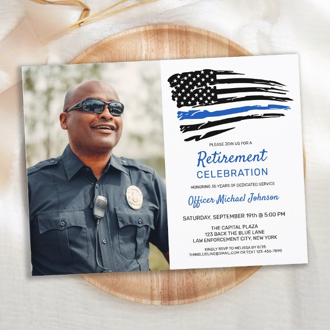 Budget Police Retirement Custom Photo Invitation (Creator Uploaded)