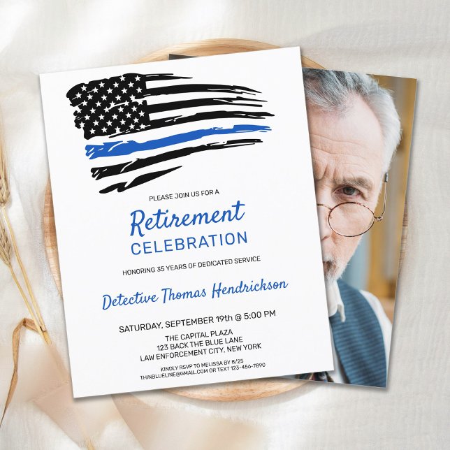 Budget Police Retirement Custom Photo Invitation (Creator Uploaded)