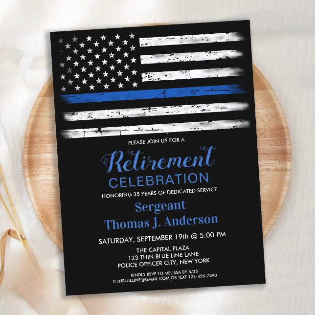 Budget Police Retirement Photo Party Invitation  (Creator Uploaded)