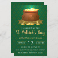 Budget Pot of Gold St Patricks Day Invitation