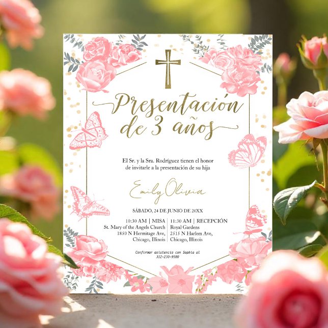  Budget Presentación 3 años Spanish Invitation (Creator Uploaded)