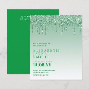 BUDGET Pretty Girly Bridal Shower Invites Glitter