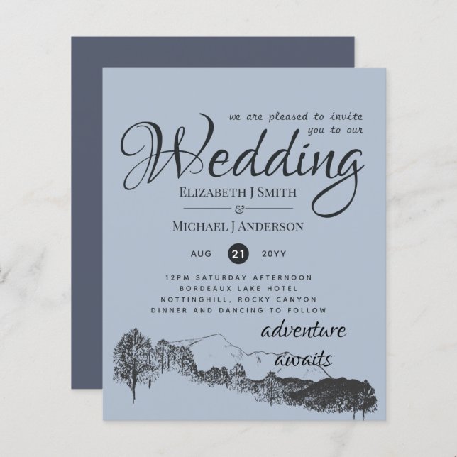 BUDGET PRICED Dusty Blue Mountains Budget Flyer (Front/Back)