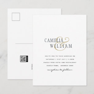 BUDGET Printed OR Digital Download Wedding INVITE Postcard