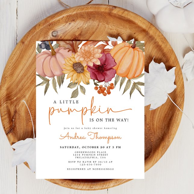 Budget Pumpkin Autumn Floral Pumpkin Baby Shower (Creator Uploaded)