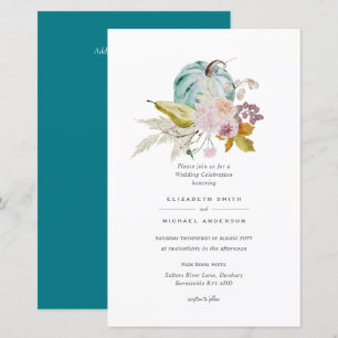 BUDGET Pumpkin FALL Thanksgiving Wedding Invite A9