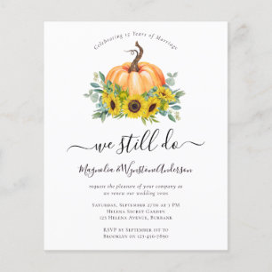 Budget Pumpkin Fall Vow Renewal Invitation