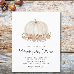 Budget Pumpkin Friendsgiving Dinner Invitation