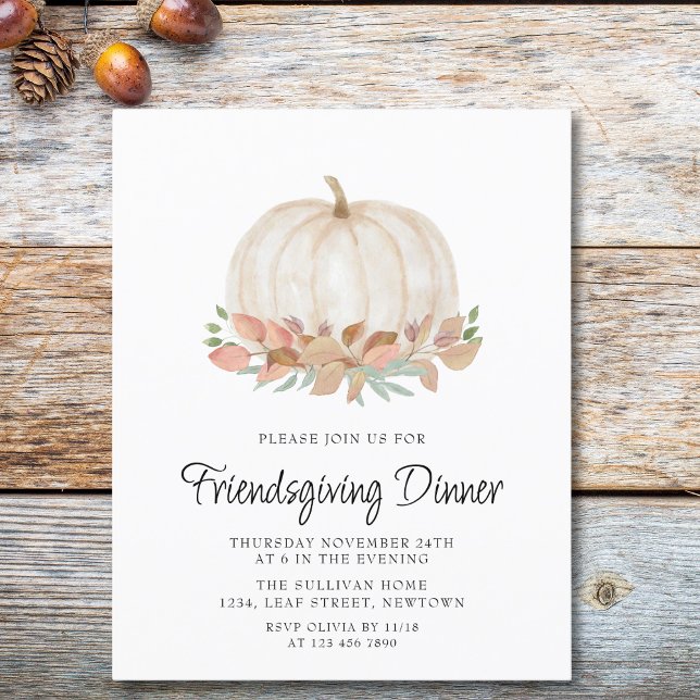 Budget Pumpkin Friendsgiving Dinner Invitation  (Creator Uploaded)