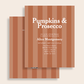 Budget Pumpkins and Prosecco Striped Bridal Shower Flyer