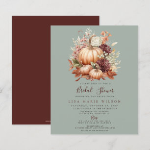Budget Pumpkins Fall Bridal Shower Invitations