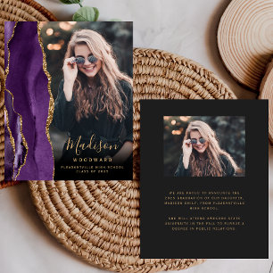 Budget Purple Agate Photo Dark Grad Announcement